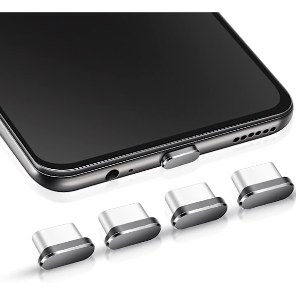 4 stycken (grå) USB C dammskydd Typ-C dammskydd kompatibel