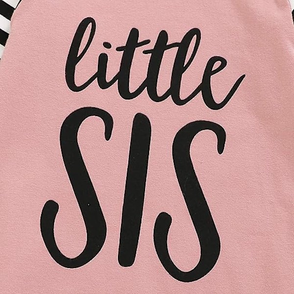 Nyfödd flicka Lillasyster sovklänning Randig långärmad N