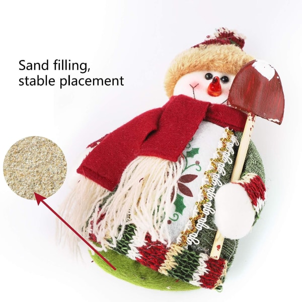 3 delar jul sittande prydnad, plysch tomte snögubbe ren
