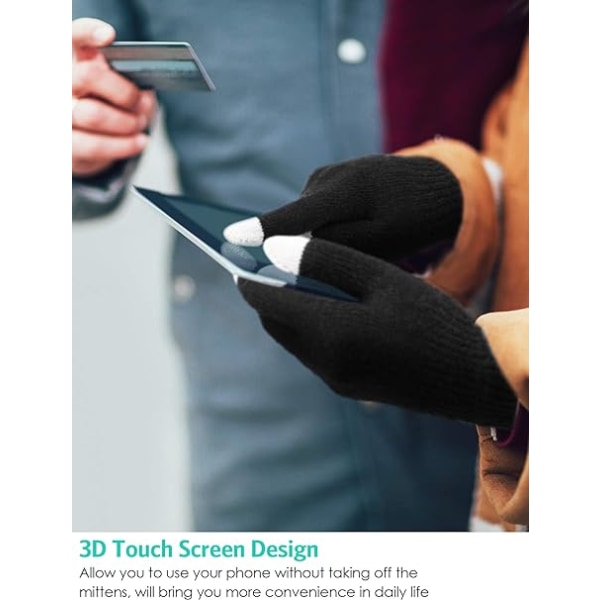 Beige Farve Vinter Touchscreen Handsker Stretch Knit Touchscreen Gl