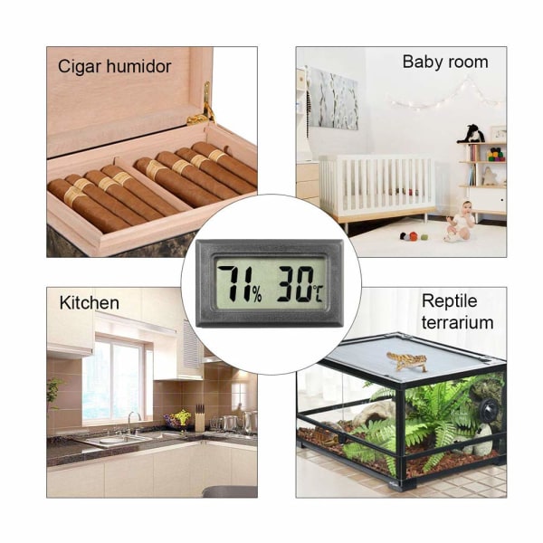 5 Pak Mini Digital Termometer Temperatur Fugtighed Termometer