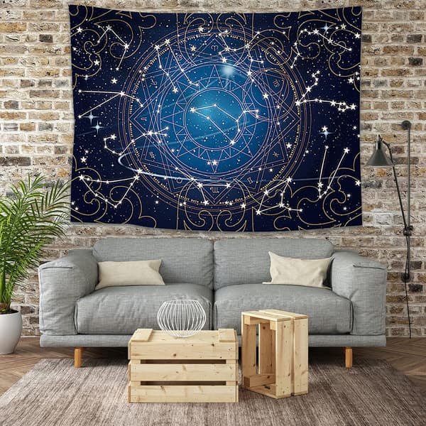1 stk 130 x 150CM Stjernebilde Veggteppe Astro Stjernebilder