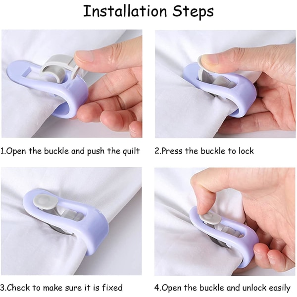 Täcke Clips, 10 st Hög Elastisk Täcke Överdrag Clip, Nålfri Qui