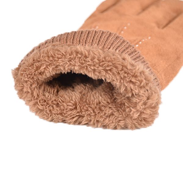 Vintervarme berøringsskjermhansker for menn og kvinner termisk semsket skinn fleece