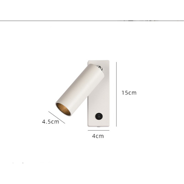 Vit-3W Varm 3000K Ytmonterad LED Sänglampa Fri Hål
