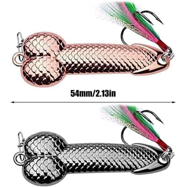 2 stk Rose Gold Silver Metal Fiskekroker Spinner Sked Båt Fisk Spr