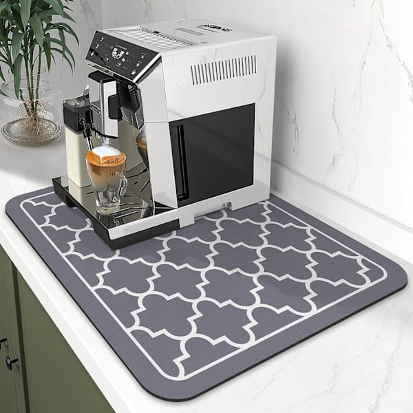 Grå 40*50CM Kaffeematte Superabsorberande Diskhandduksmatta Kaffeebar