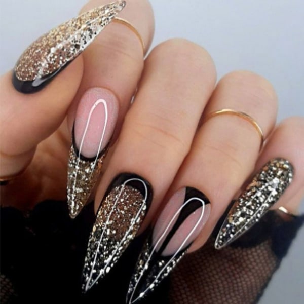 Stil nagelkonst bitar bärbar nagel lång nagel nagelkonst lappar fa