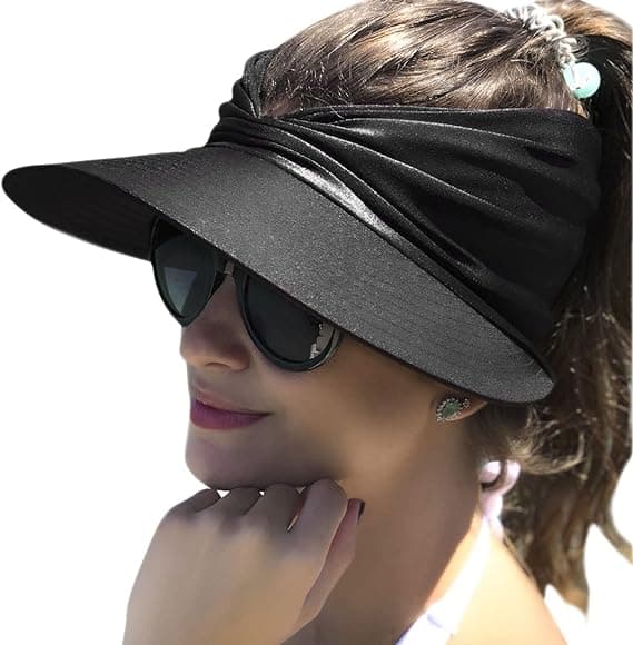Visor Cap Dam Solhatt - Bred Brätte - UPF 50+ UV-skydd Vikbar