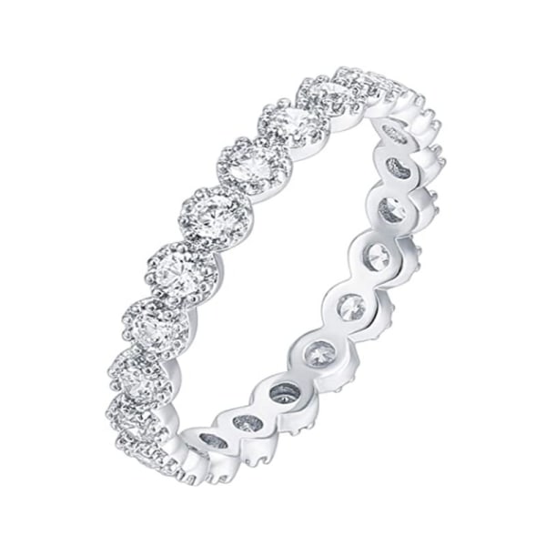 Vigselring Cubic Zirconia Halv evighet Stackable Förlovnings Ri