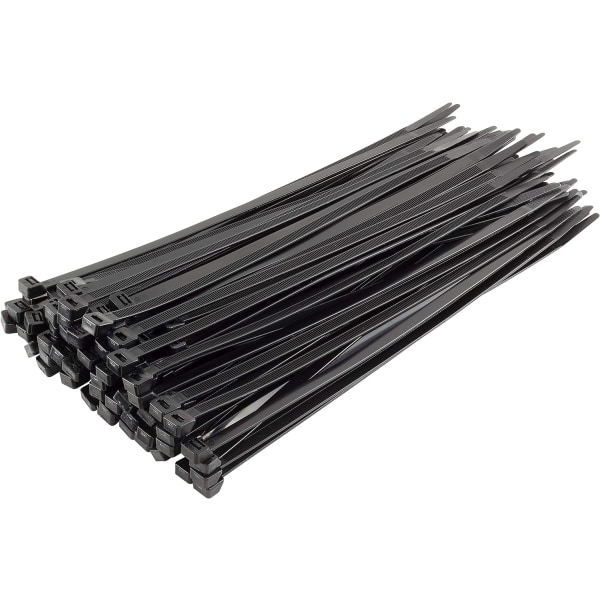 Nylon Kabelbinder - 300mm x 3.6mm - Sort - Ultra Stærk Kabelbinder