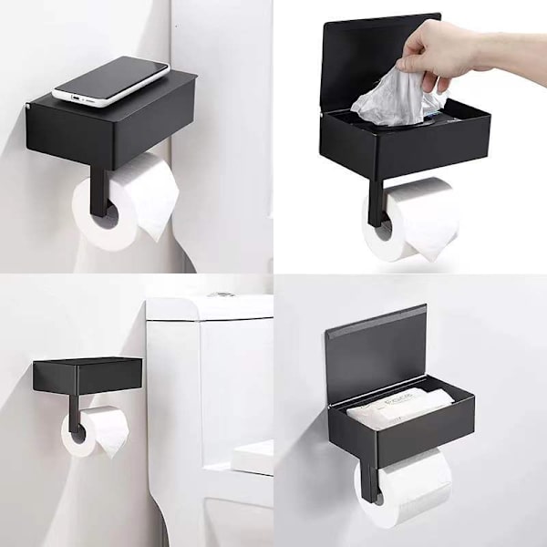 WC-paperiteline hyllyillä - Kosteuspyyheannostelija ja säilytys