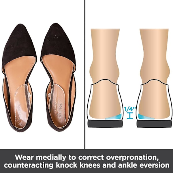 Medial & Lateral Heel Wedge -silikonituet (3 paria) - Supinaatio
