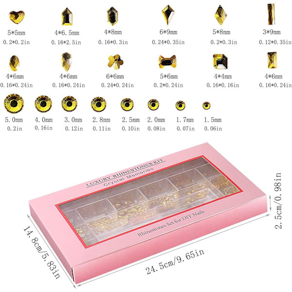 2500 stk. (citrongul) Negle Rhinestones Neglekunst AB Rhinestones A
