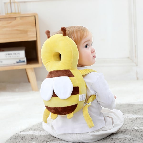 Baby hovedbeskytter pude rygsæk til gåture og kravle, Bee