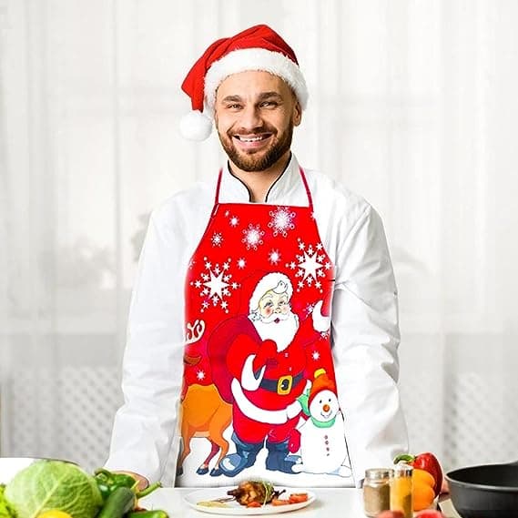 Jul Förkläde, Tryckt Förkläde, Kreativt Förkläde, Vuxen Kockförkläde