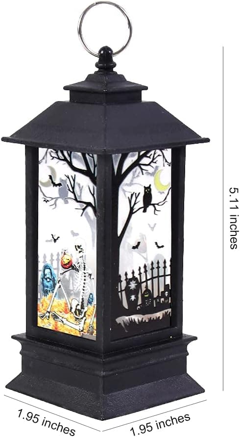 3 stk. Halloween lanterne græskar heks spøgelse ildfri LED-lys