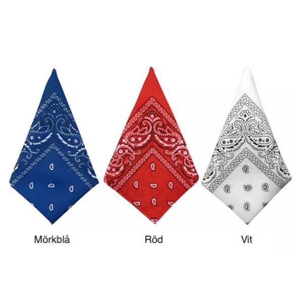3-pack Bandana Mörkblå, Röd, Vit