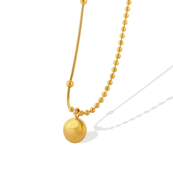 Guldpläterade snygga hängsmycke Guldhalsband för kvinnor tur