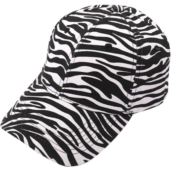 Cow-Stripe baseball cap Zebra Print Peaked Cap Cotton Linen Peake
