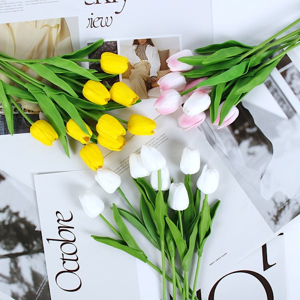 Kunstige tulipaner, falske tulipaner, ægte følelse, PU-tulipaner