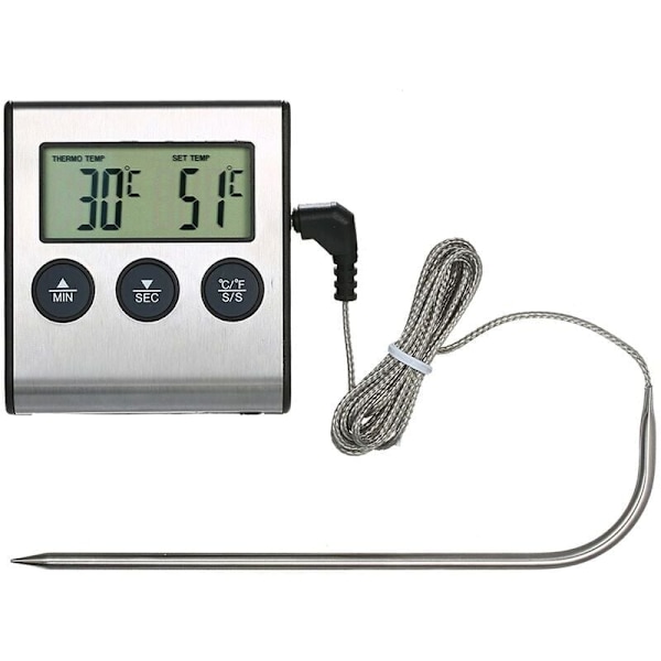 Digital LCD Grilltermometer för mat, sondsensor, mätområde -50 grader
