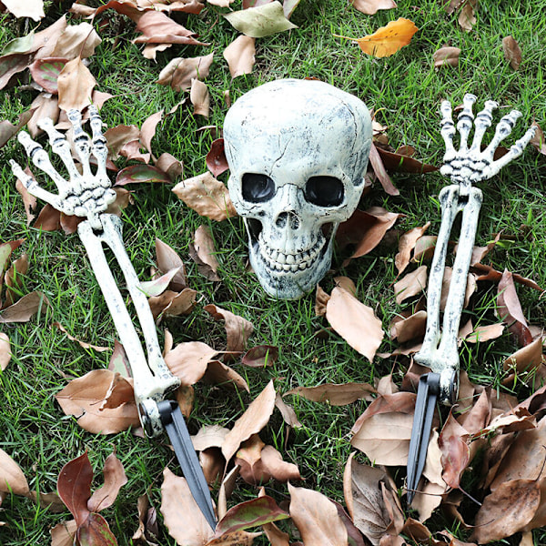 Halloween-koristelu, kallo ja käden luut, simuloitu kallorekvisiitta