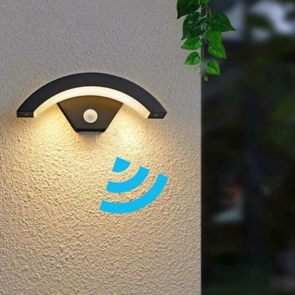 Moderni ulkoseinävalaisin LED-valoilla ja liikeanturilla 24W 550LM, Antra