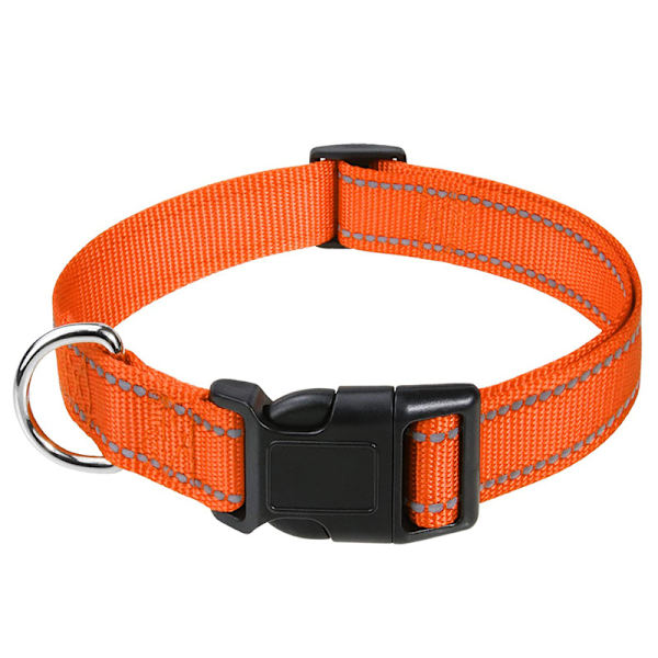 Praktisk hundhalsband, klassiskt justerbart reflekterande nylonhalsband,
