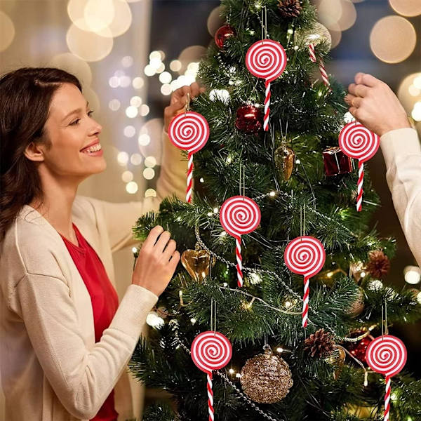 10 st (12,5 cm) Julgran Godis Käpp Dekorationer, Klubba Jul