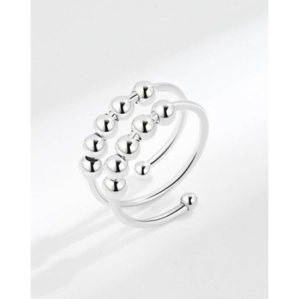 1 st Anti-stress ring dubbel justerbar koppar Platina silver 16
