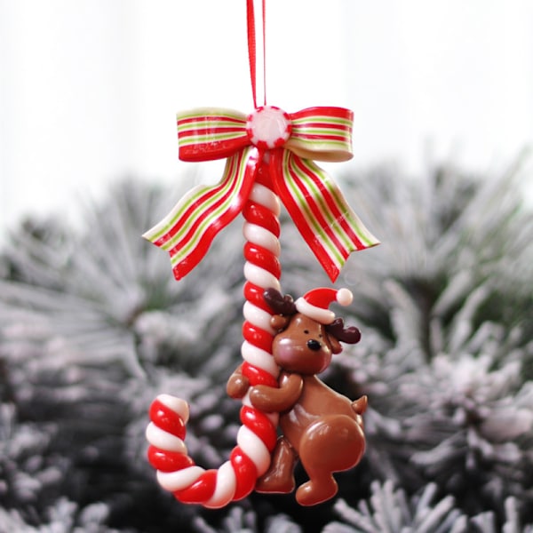 3-pack jultomte snögubbe hängande godis sockerrör båg prydnader för C