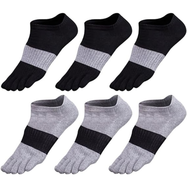 6 Pairs Toe Socks Running Five Finger socks Crew Socks for Men