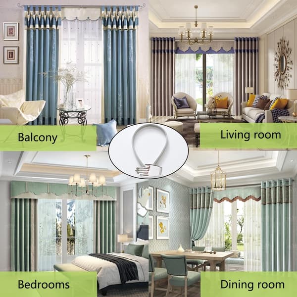 Gardinklämmor för gardiner, 2-pack gardinklämmor, silvergardin