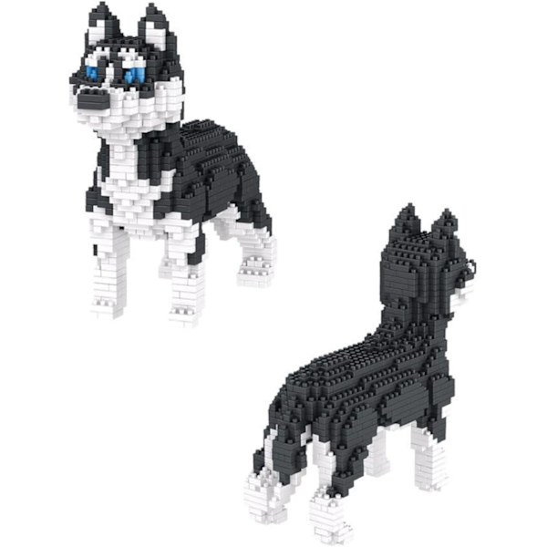 1 setti Siperianhusky-koiran rakennuspalikoita. Hahmo koottavaksi