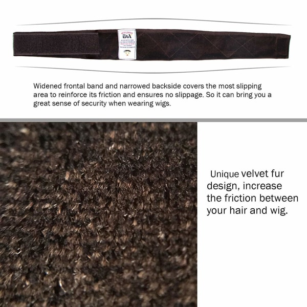 Flexibelt sammetshårband för peruk, justerbart