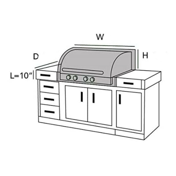 36W×26D×14H tommer Udendørs indbygget grillbetræk 420D Oxford Fabr