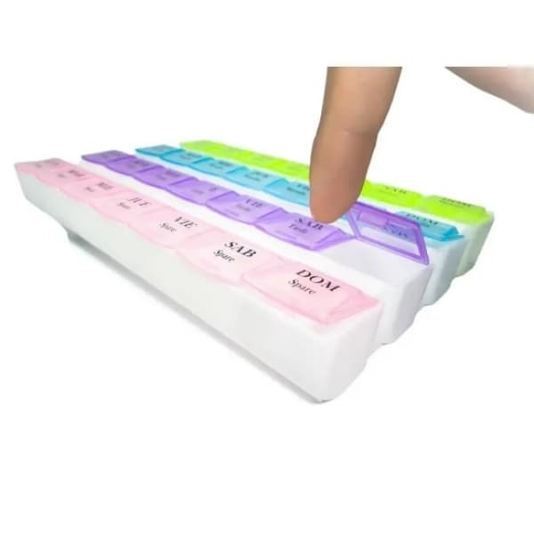 1 stk. Praktisk 28-rums medicintablet etui Dosette multic