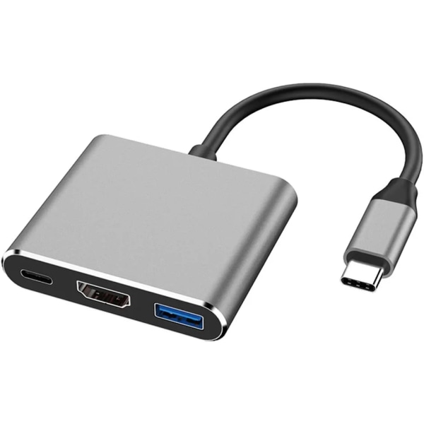 Eono 3 i 1 USB C till HDMI-adapter, typ C-hubb till HDMI 4K-konverter