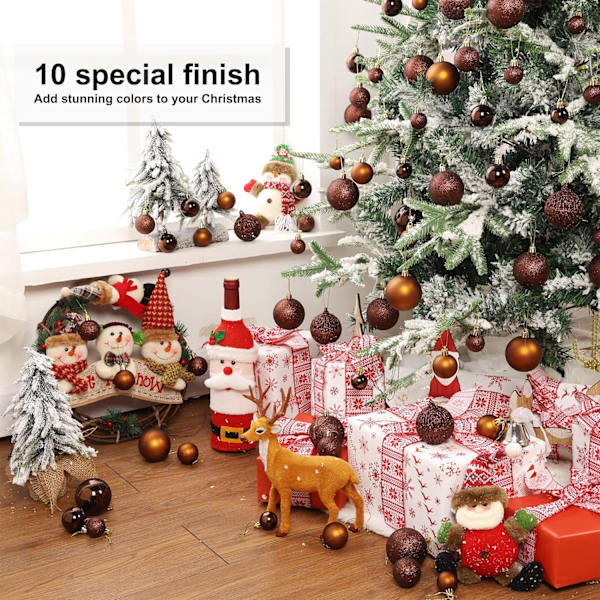 Röd 100 stycken julgranskulor juldekoration set glas C