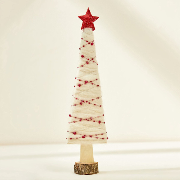 Ny Nordisk Jul Dekoration i Trä och Ullfilt - Tomte