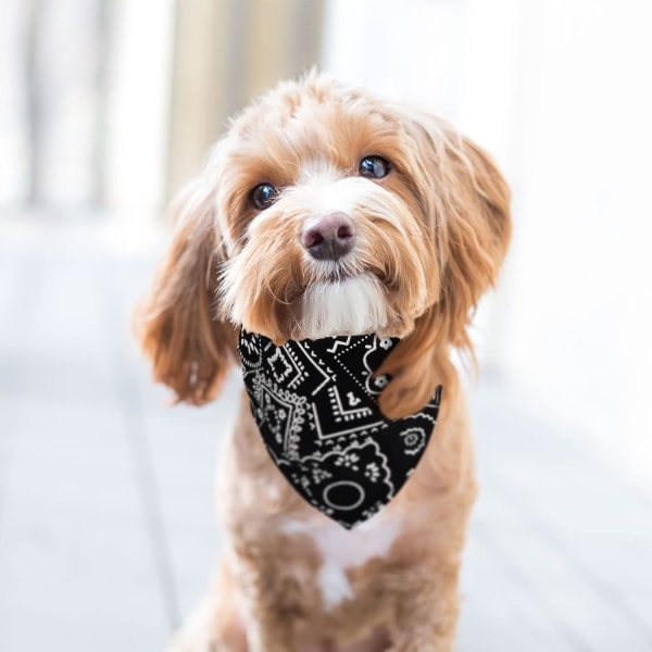 4 stk. (rød, blå, sort, pink) (M) Hunde bandana krave Boho hund S