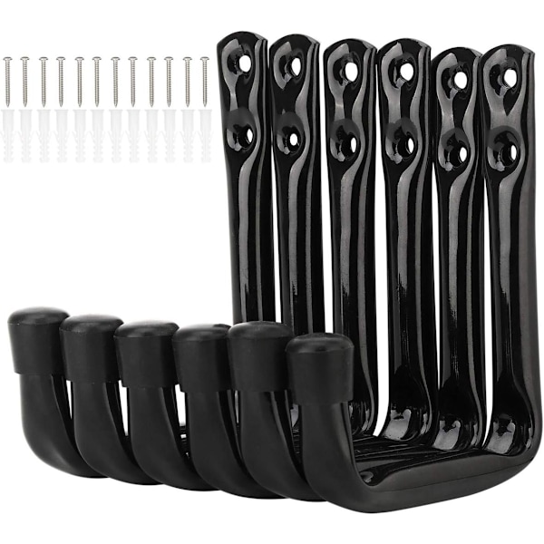 6-pack Tunga Garageförvaringskrokar - 11,5 cm x 10 cm