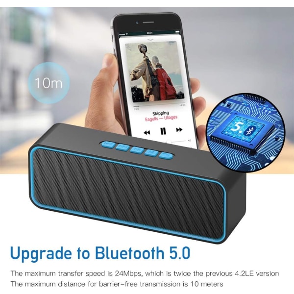 Bluetooth-högtalare, bärbar Bluetooth 5.0-högtalare med 3D Hi-Fi S