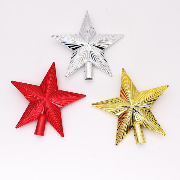 3Pcs Christmas Tree Star,Electroplating Plastic Hollow Five-point