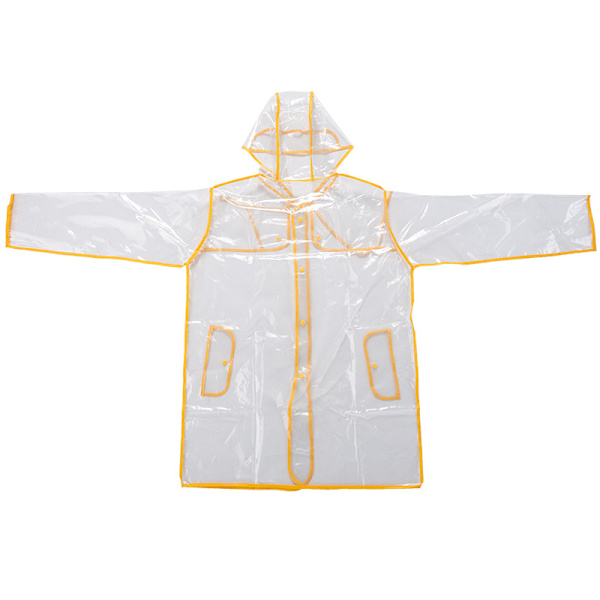 Gul Fashionabel vuxen transparent miljövänlig regnrock resa