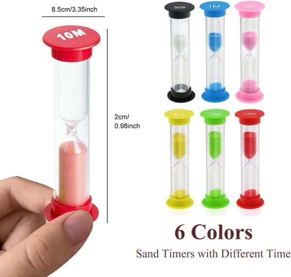 6 stk. timeglas 30 sek. / 1 minut / 2 minutter / 3 minutter / 5 minutter