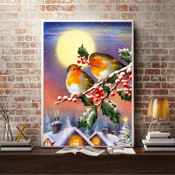 （5）DIY Diamantmaleri Julekit, 5D Julebroderi Di