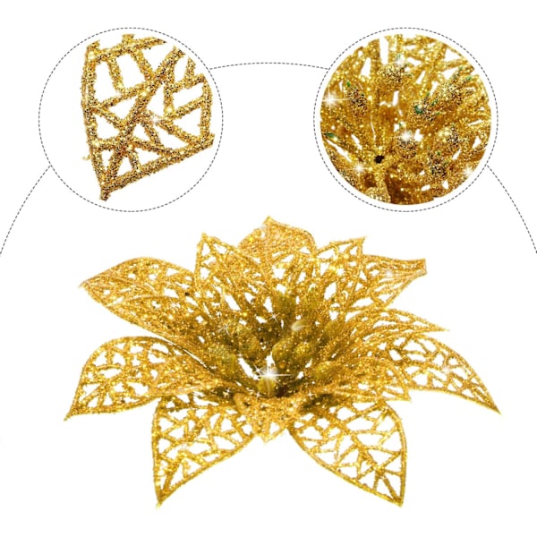 36 st glitter julstjärna julgransprydnad jul fl