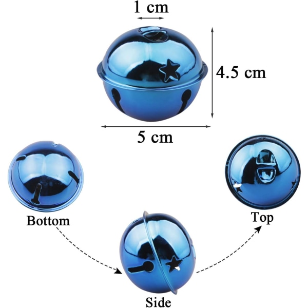 Juleklokker 10 stk store juleklokker farget jul